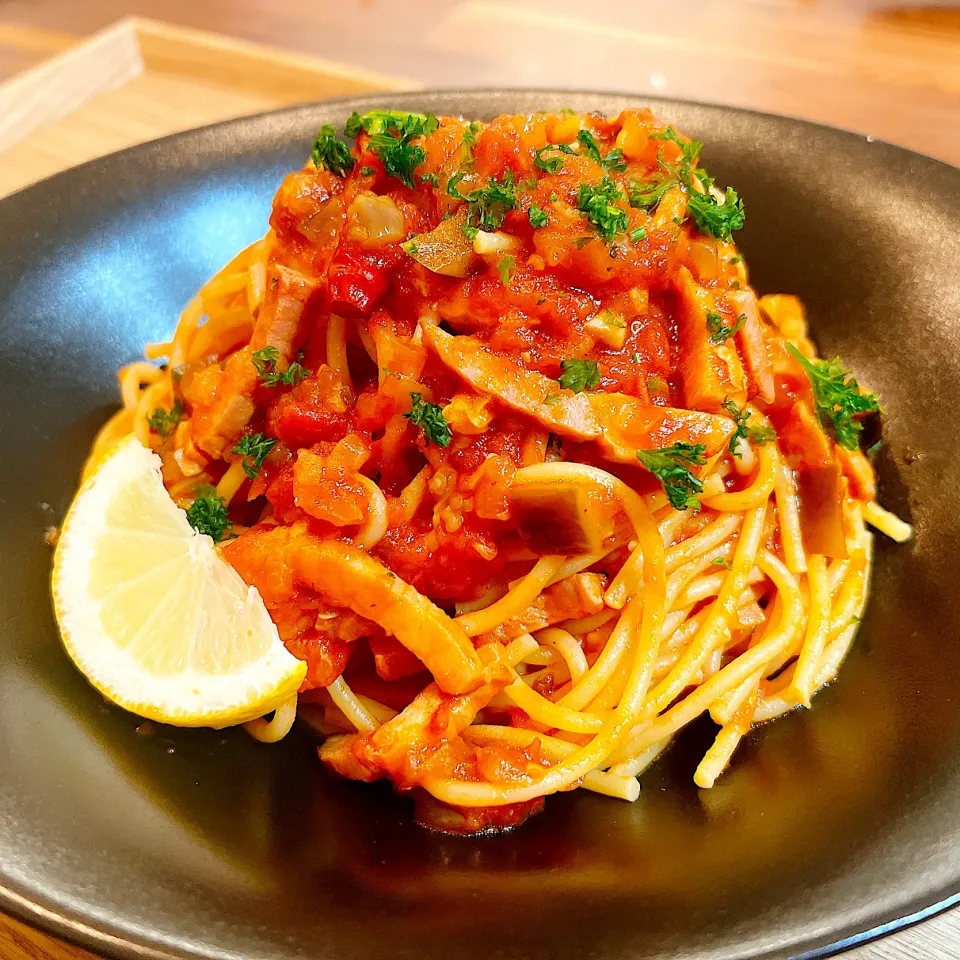 ナスとベーコンのアラビアータ|こじめろ。さん