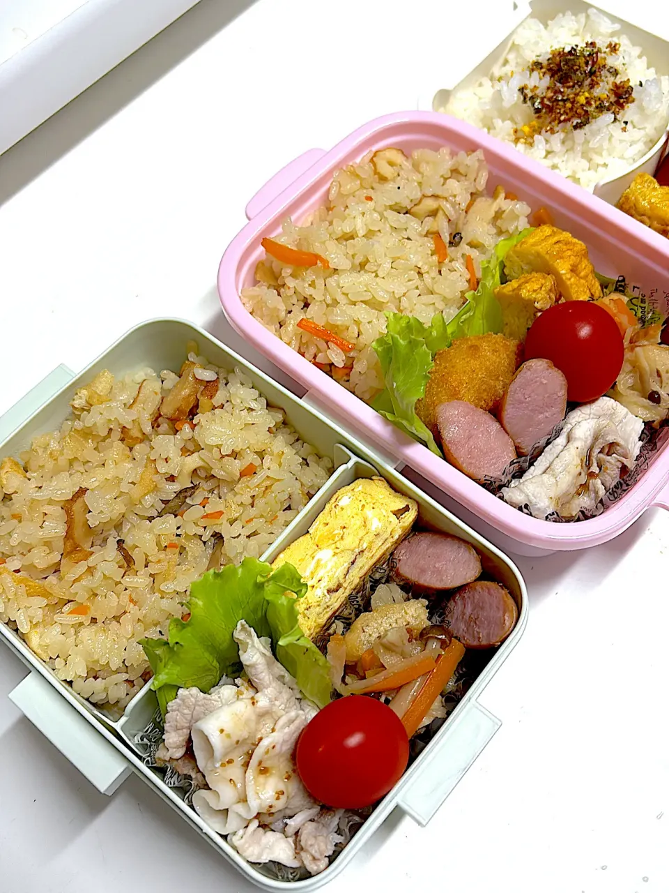 今日のお弁当　炊き込みご飯と冷しゃぶ弁当|mishiさん