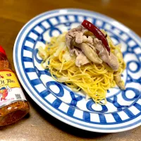 エビ塩のポークペペロンチーノ🦐🧄|まり＊さん