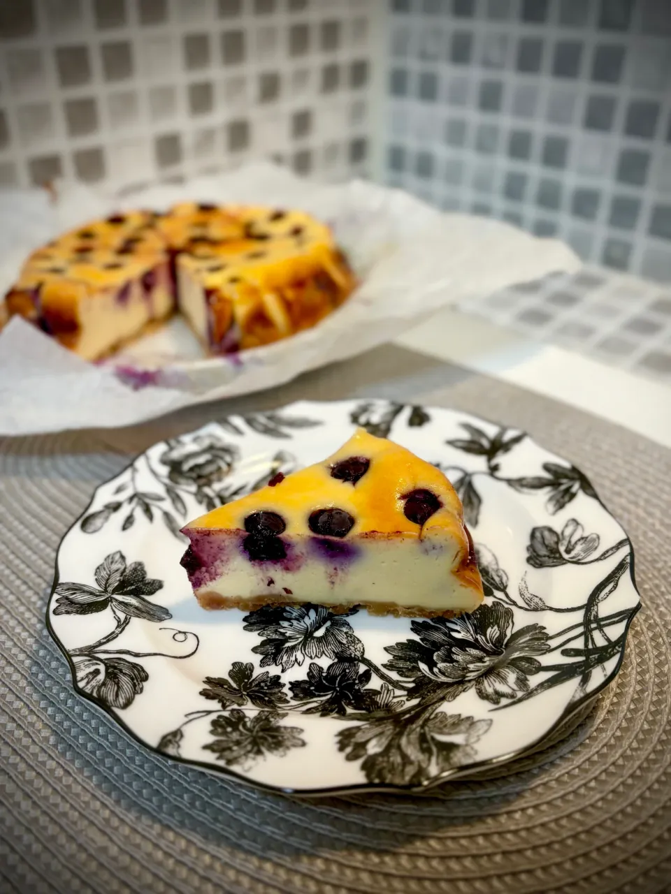 ブルーベリーのチーズケーキ|白のパンダさん