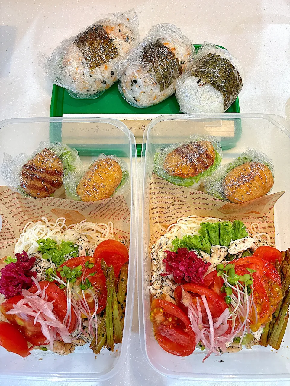 2025,09,02 今日はサッパリささみとトマト🍅サラダお素麺お弁当🍱|kayoo_ch517♡3太郎1姫２モル♡81line Maさん