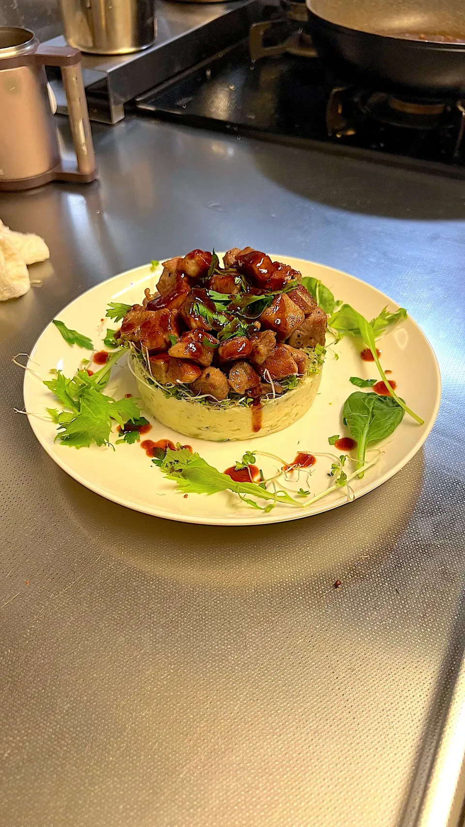 ポークステーキとマッシュポテトのタルタル|リョウさん