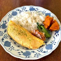 ランチ♯納豆オムレツ|小松菜さん