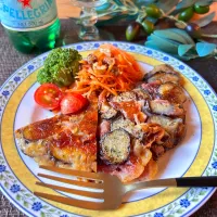 サミカさんの料理 かぼちゃとピーマンのオイスターソース炒めでおにぎりランチ🥢