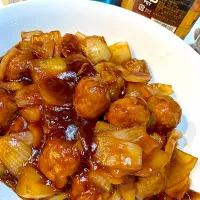 肉団子と玉ねぎだけの酢豚？|もっちゃそさん