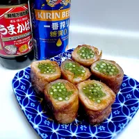 由美さんの料理 夏のひろりん便より　ささげの肉巻きうまかばい