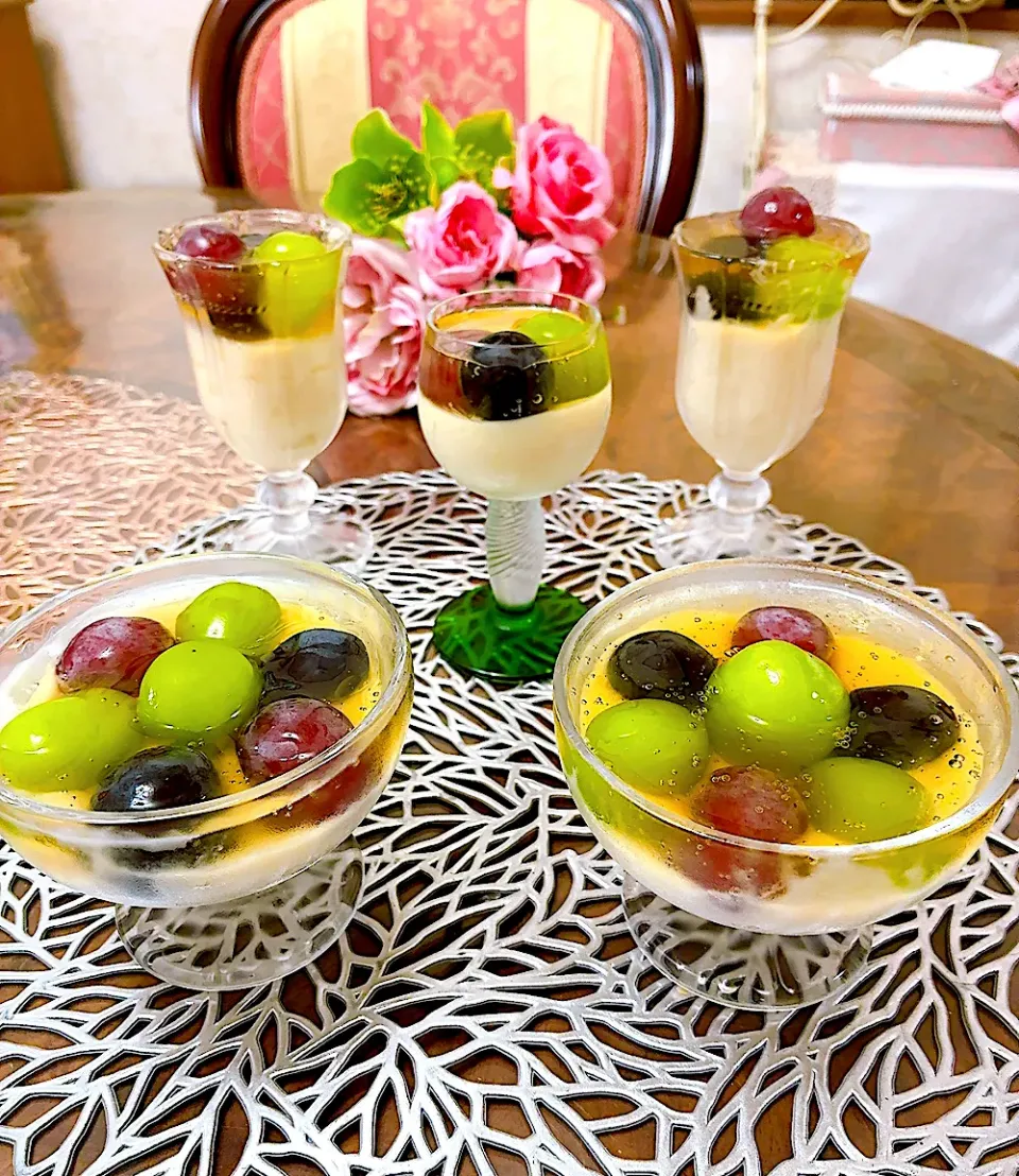 レアチーズのぶどうゼリー|ショコラさん