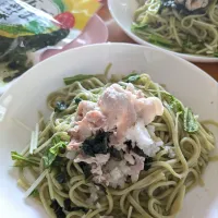 おろししゃぶのせ広島菜ざるめん