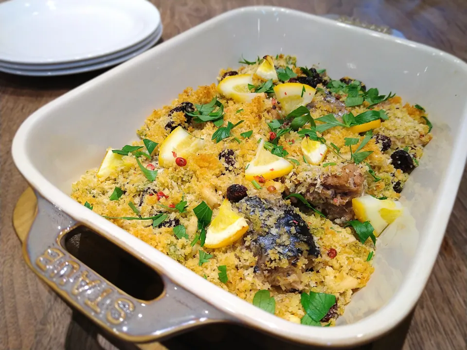 鯖缶の香草パン粉焼き|古尾谷りかこさん