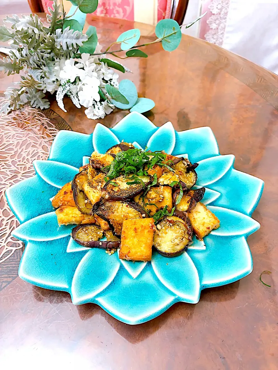 茄子と厚揚げのオイスター炒め　山椒がけ|ショコラさん