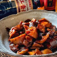 鶏肉とれんこんの中華黒酢煮|にゃんぺこさん