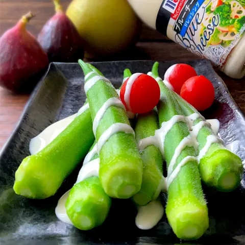 「ＭＣ　ブルーチーズドレッシング」を使ってみたSnapdishの料理・レシピ写真:オクラwithブルーチーズドレッシング