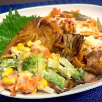 もうかさめの西京マヨソテーとナポリタン| ゆっちこさん