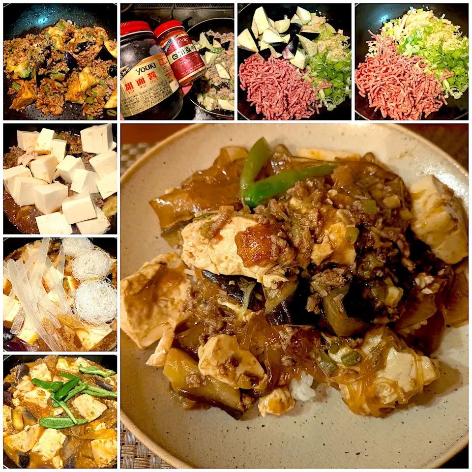 Sichuan style bean curd&egg plant(Mapo Tofu&🍆) 🇨🇳麻婆豆腐&茄子＆ピーマン＆春雨|🌈Ami🍻さん