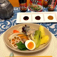 蒸し野菜にオイスターソース|楽食亭さん