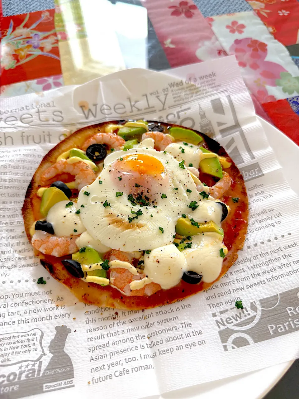 お月見トルティーヤピザ|プクママさん