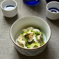 はもの塩レモン和え
まる(丸大豆)さんの料理 くじら本皮と三つ葉の塩レモン和え