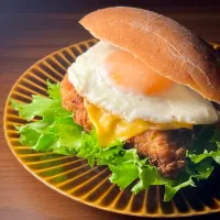 💫レシピ💫ザクザクフライドチキン月見バーガー