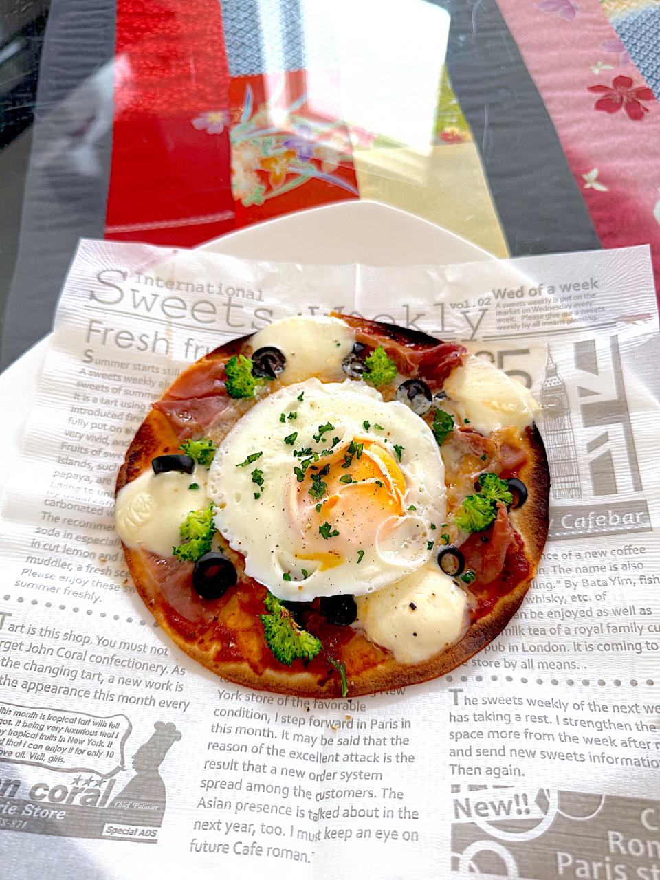 お月見トルティーヤピザ2