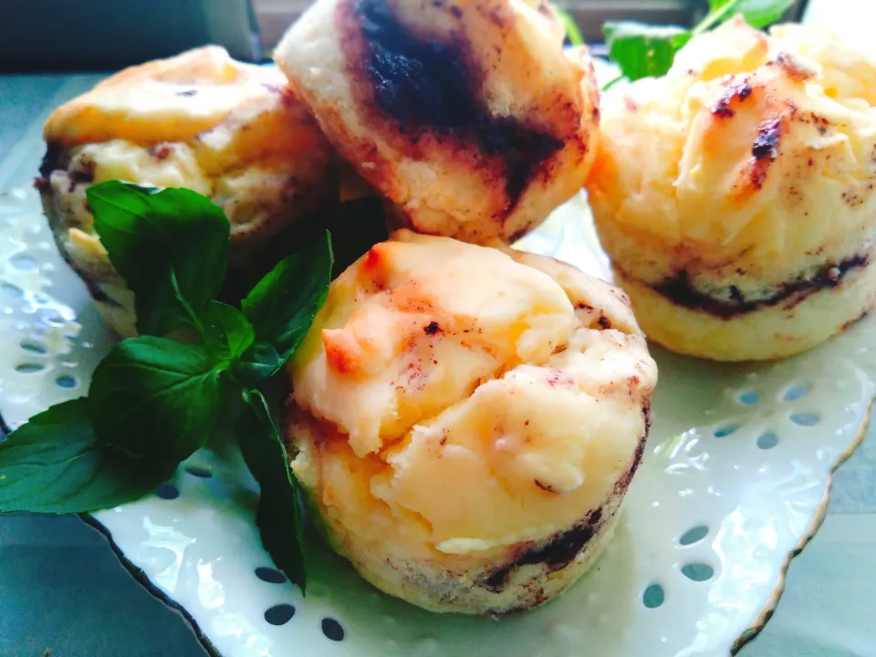 ブルーベリージャムとクリームチーズの米粉マフィン|きこりnoteさん