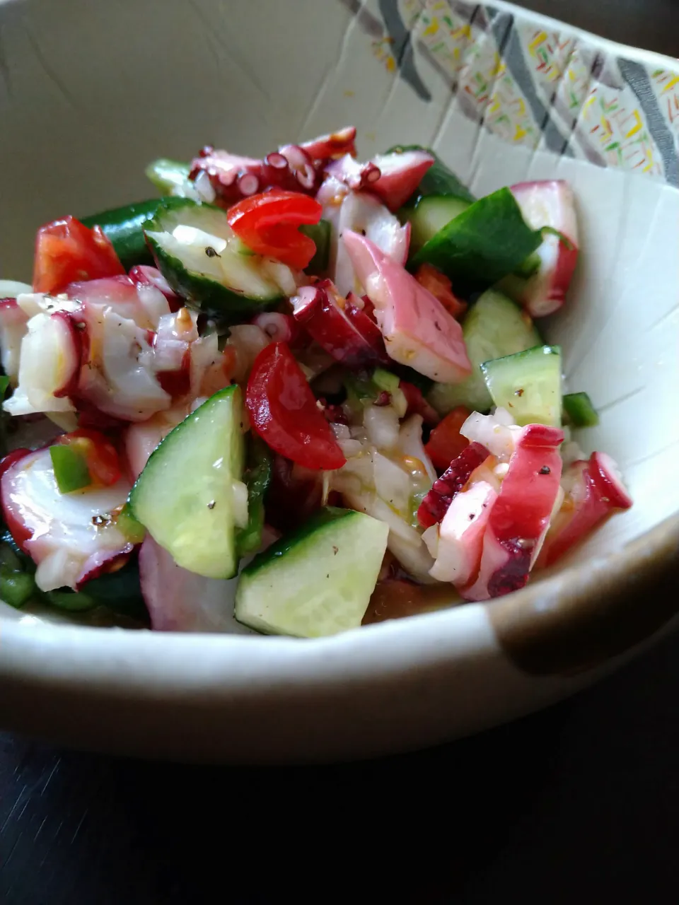 たことトマトときゅうりのマリネ|とだともさん