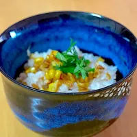 にんにく焦がし醤油とうもろこしご飯|けいさん