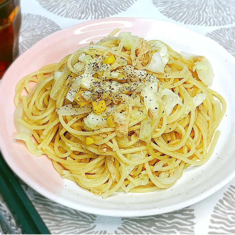 節約◎キャベツとツナの和風パスタ|アスママさん