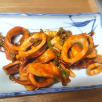 さばいたイカのわたの炒め物|流空さん