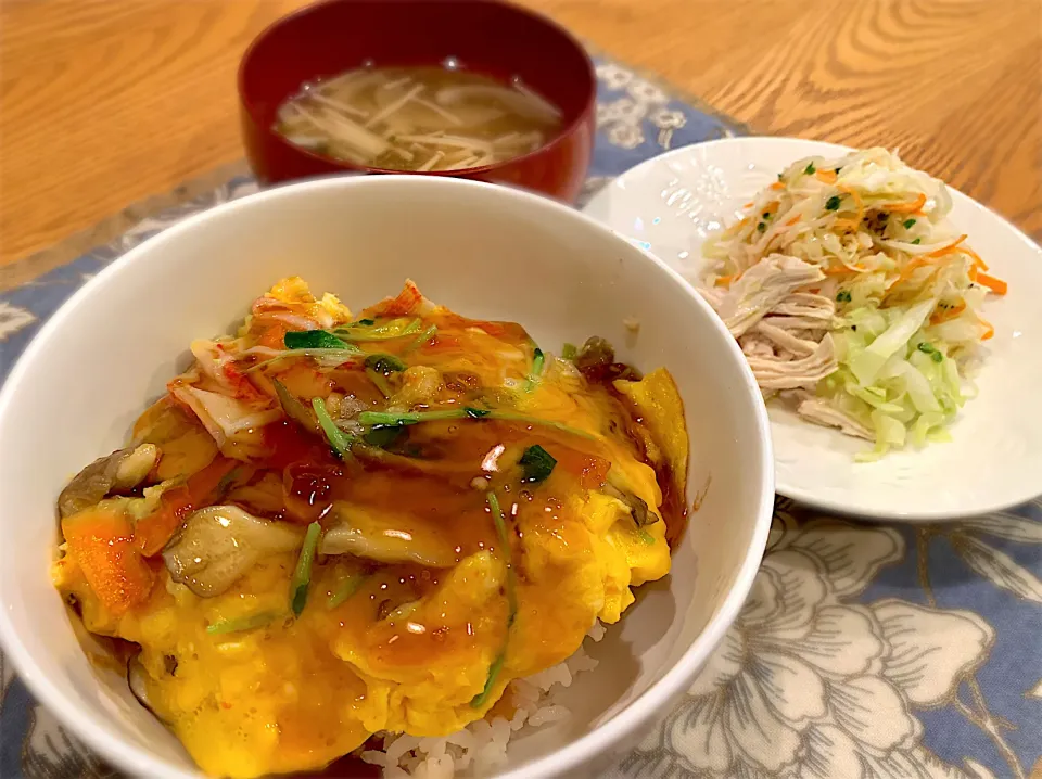 嬬恋キャベツの塩麹とマヨネーズのコールスローとおうち天津飯☝️|kyoko☆✶さん