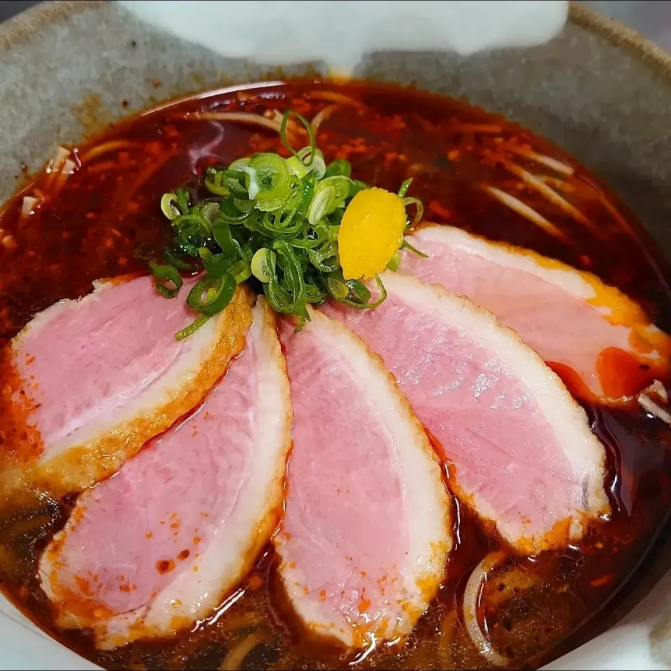 ラー油仕立ての合鴨そば|terraさん