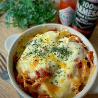 お弁当の残りでパスタ