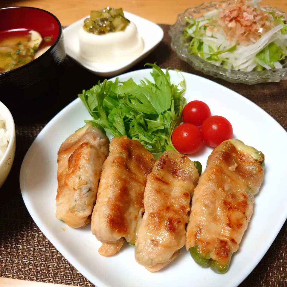 ピーマンのチーズ肉巻き|万葉さん