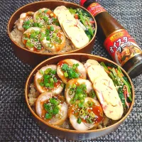 母とムスコのラブラブおソロ♪さくらごはんで鶏チャーシュー乗っけどーん弁当|からあげビールさん