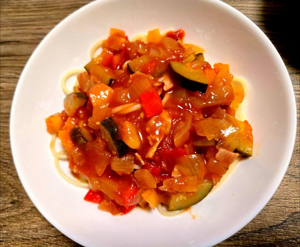 野菜たっぷり冷製トマトパスタ