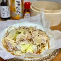 白菜と豚肉の蒸しうどん|ふくすけ食堂さん