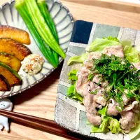 ぷるぷる冷しゃぶサラダ 焼きかぼちゃ オクラ|コトコト煮つめますさん