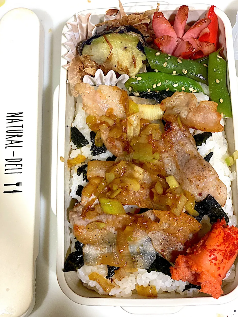 高校生娘ネギ塩豚丼弁当|msさん