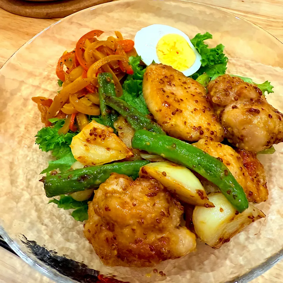 ハニーマスタードチキンサラダ|もやぴさん