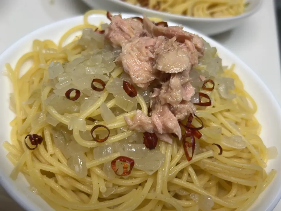 ペペロンチーノ　ツナ添え|愛里パパさん