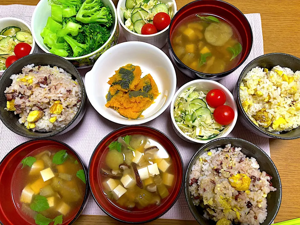 栗ご飯で3人晩ごはん~(^^)❤︎|いつくしみちゃんさん