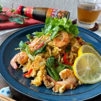 セロリと海老noパッタイ風焼きそば
