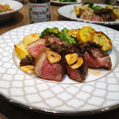 「タパスソースチミチュリ」を使ってみたSnapdishの料理・レシピ写真:ラムステーキ　チミチュリソース