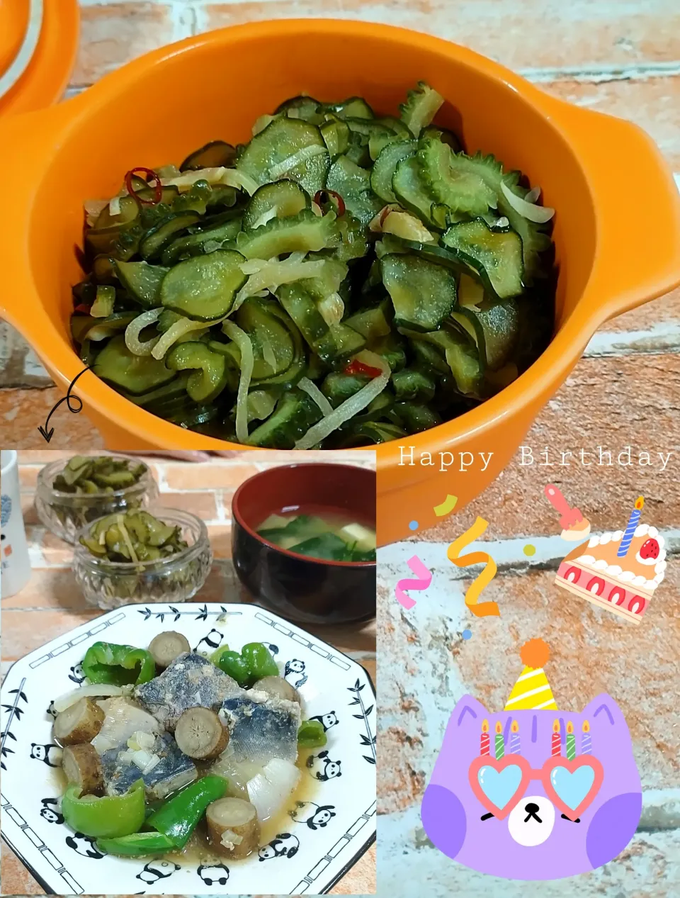 からちゃんのきゅうりとゴーヤのキューちゃん|みったんさん