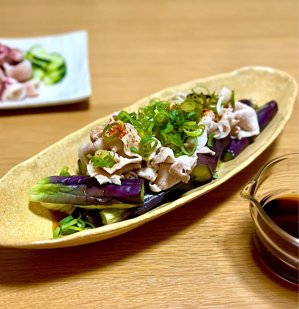 冷やしなすと豚しゃぶのネギだく仕立て|kaeさん