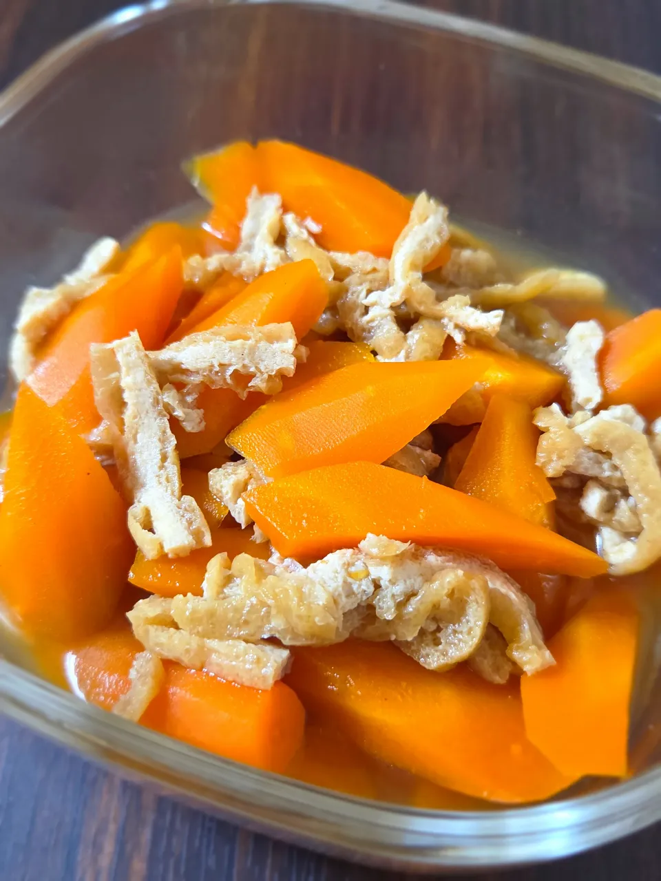 人参と油揚げの甘辛煮|ぱんだのままんさん