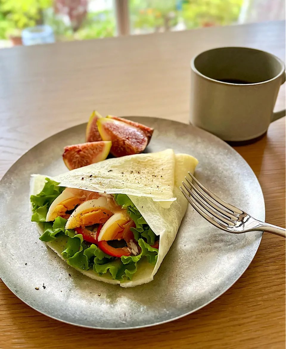 朝ごはん　「残り物でくるり　朝のクレープ」|kaeさん