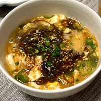 春雨キムチスープ　もずくと豆腐入り|Sakikoさん
