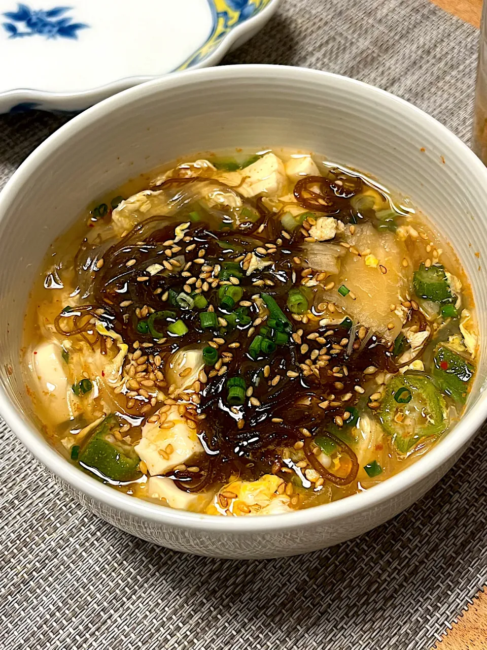 春雨キムチスープ　もずくと豆腐入り|Sakikoさん