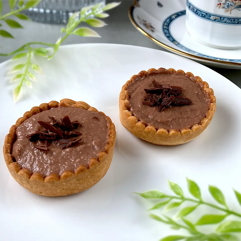 チョコカスタードのミニタルト|紅茶とお菓子と時々ごはんさん