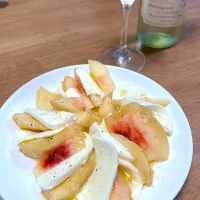 桃とモッツァレラのカプレーゼ|ましろさん